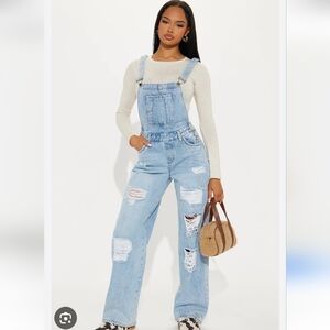 Fashion Nova Distressed Jeans Overalls Denim Boho Spell Free People Y2K